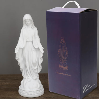 12 Inch Blessed Virgin Mary Decorative Figurine，Catholic Religious Gifts 12 Inch Resin Statue Figurine (White)…