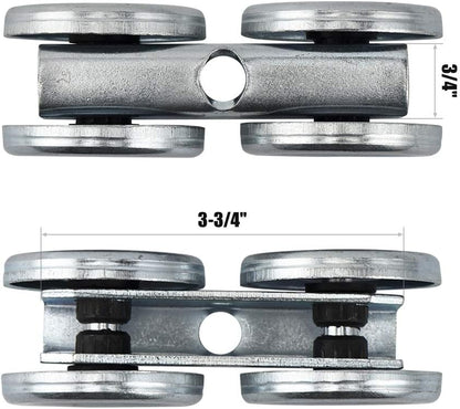 HOME MASTER HARDWARE Box Rail Hanger Kit 2 Set,Exterior Barn Door Hardware Kit,Each Rated Safe Working Load 225 lbs,Zinc Plated