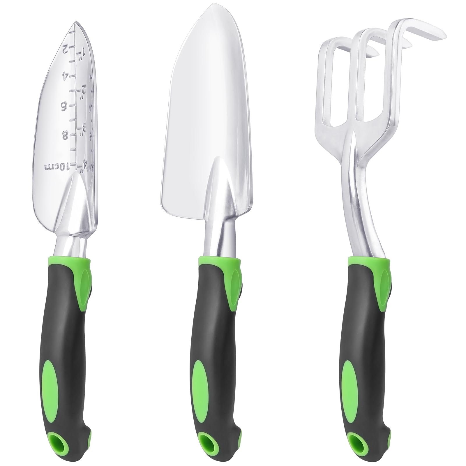 Garden Tools Set, 3 Pack Heavy Duty Gardening Tools Set Include Garden Shovel, Transplant Trowel