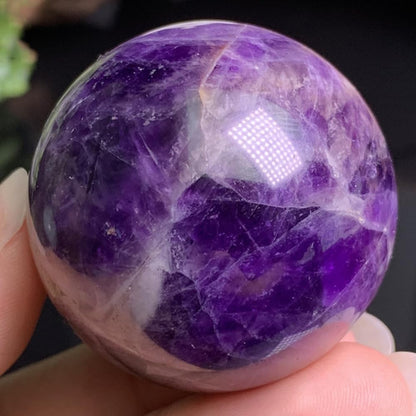 6-7CM/2.36-2.76inch Natural Crystal Ball Amethyst Sphere Hand Polished Decorative Sphere Healing Crystals Ball Healing Stone Crafts Fengshui Home Decoration Collect Gifts(Amethyst, 60-70mm)