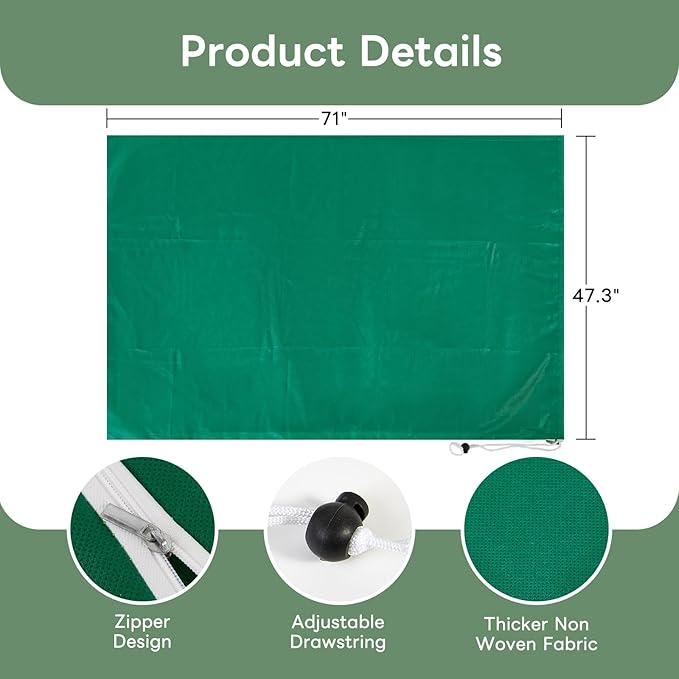 YATHO Plant Covers Freeze Protection 2 Packs 47.3" W X 71" H Thicker Large Outdoor Winter Frost Cloths Blankets with Zipper Drawstring, Reusable Garden Tree Cover Bags for Fruit Tree Shrub Potted