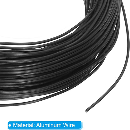 PATIKIL 1.5mm x 169ft Bonsai Training Wire,Floral Wire Stems Anodized Aluminum Tree Wire for Gardening Branch Fixing,Black