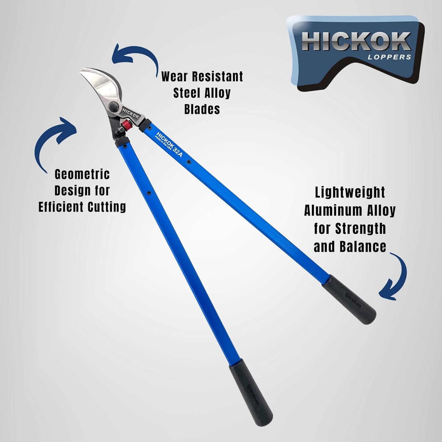 Heavy Duty Loppers for Tree Trimming – 32" Branch Cutter & Pruning Shears with Long Handle | Lightweight Aluminum Tree Trimmer | Professional-Grade Pruner Made in USA
