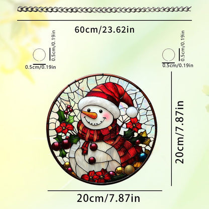 Xmas Suncatcher Window Hanging - Christmas Snowman Suncatcher for Door Terrace Garden Home Decor， Winter Rainbow Maker Birthday Gifts for Lovers Women Men Dad Mom