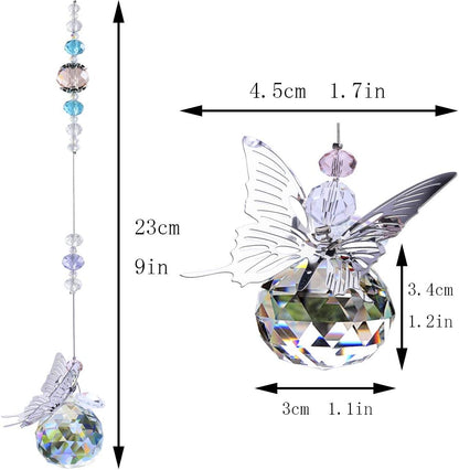 H&D HYALINE & DORA 30mm Handmade Butterfly Crystal Ball Prism Rainbow Maker Hanging Suncatcher Home Decoration