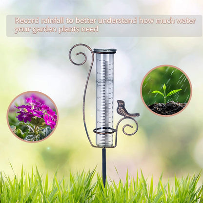 HOBYLUBY Rain Gauge Outdoor, 7 Inch Rain Gauges for Measuring Precipitation