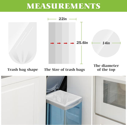 8 Gallon 330 Counts Strong Trash Bags Garbage Bags by Teivio, Bathroom Trash Can Bin Liners, Plastic Bags for home office kitchen, Clear
