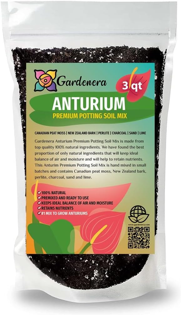 GARDENERA Anthurium Soil - Ideal Formula for Healthy and Vibrant Anthurium Growth - 3 QUARTS