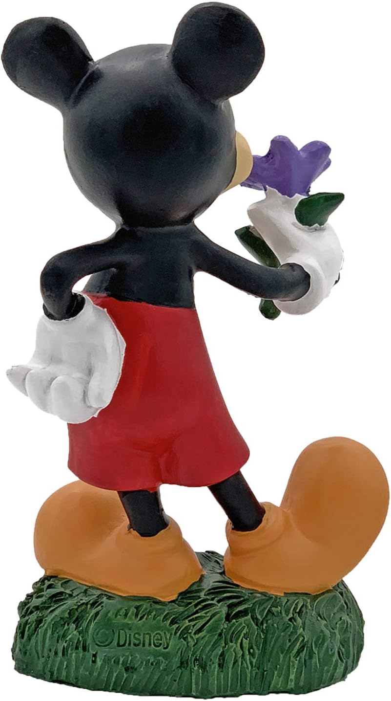 Disney Mickey Purple Flower Everyday Outdoor Garden Statue, 6 inches high, Officially Licensed Disney Product