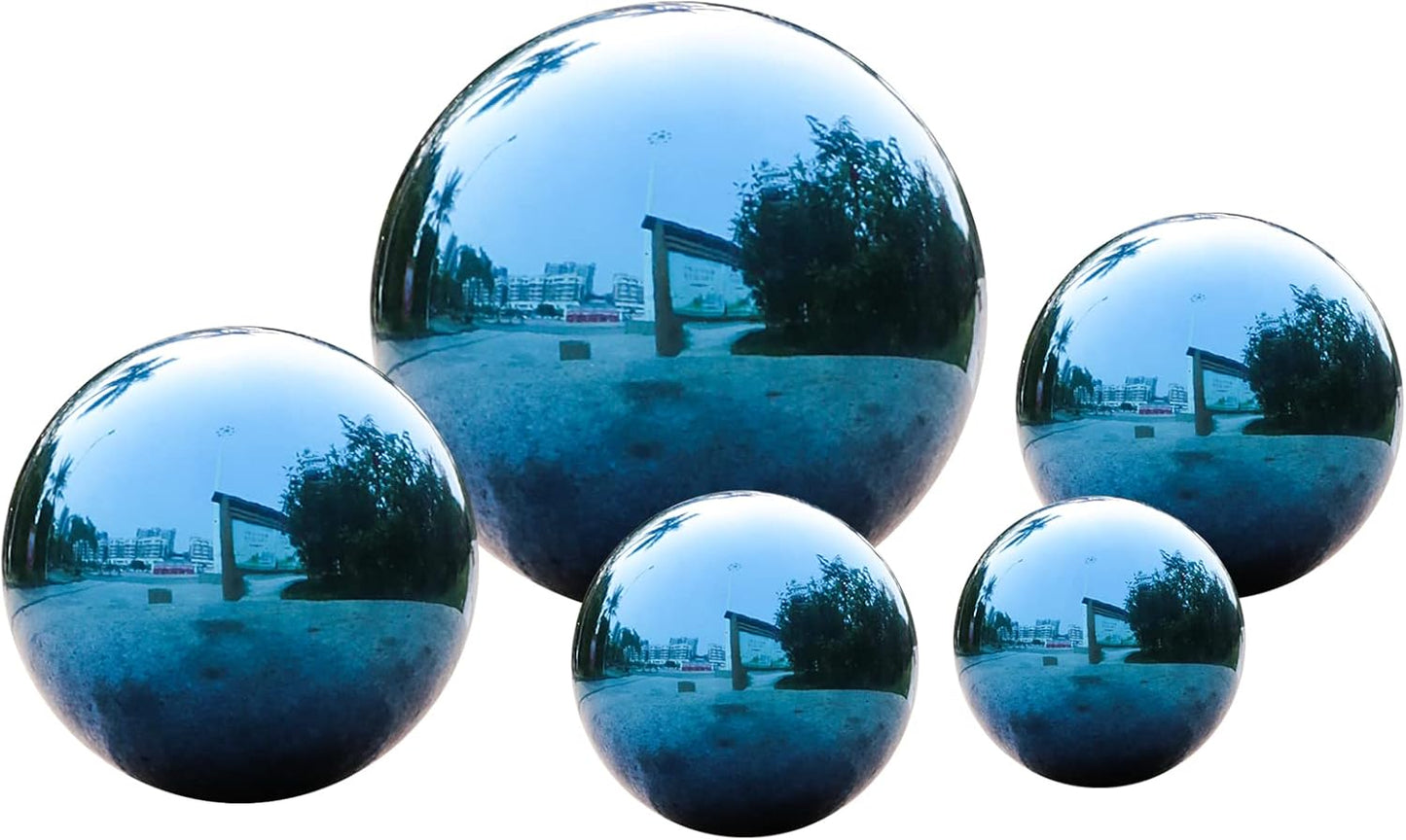 Stainless Steel Blue Gazing Mirror Ball,12inch
