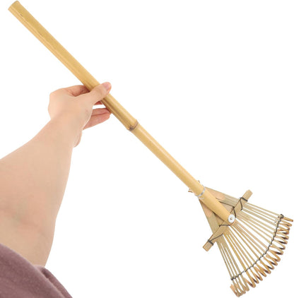 GANAZONO Rakes for Lawns Leaf Scoops Hand Rakes Gardening Lawn Held Wind Tools Japanese Yard Wood with Handle Landscape Loosening Soil s Small Wooden Child Leaves
