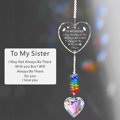 Crystal Suncatcher Gifts for Sister Birthday, Sisters Gifts from Sister, Unique Gifts for Sister, Window Hangings Home Decoration Christmas (Sister Gift)