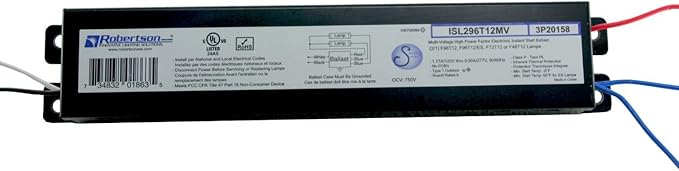 Robertson 2P20158 ISL296T12MV Pak of 10 Fluorescent eBallasts for 2 F96T12 Lamps, Instant Start