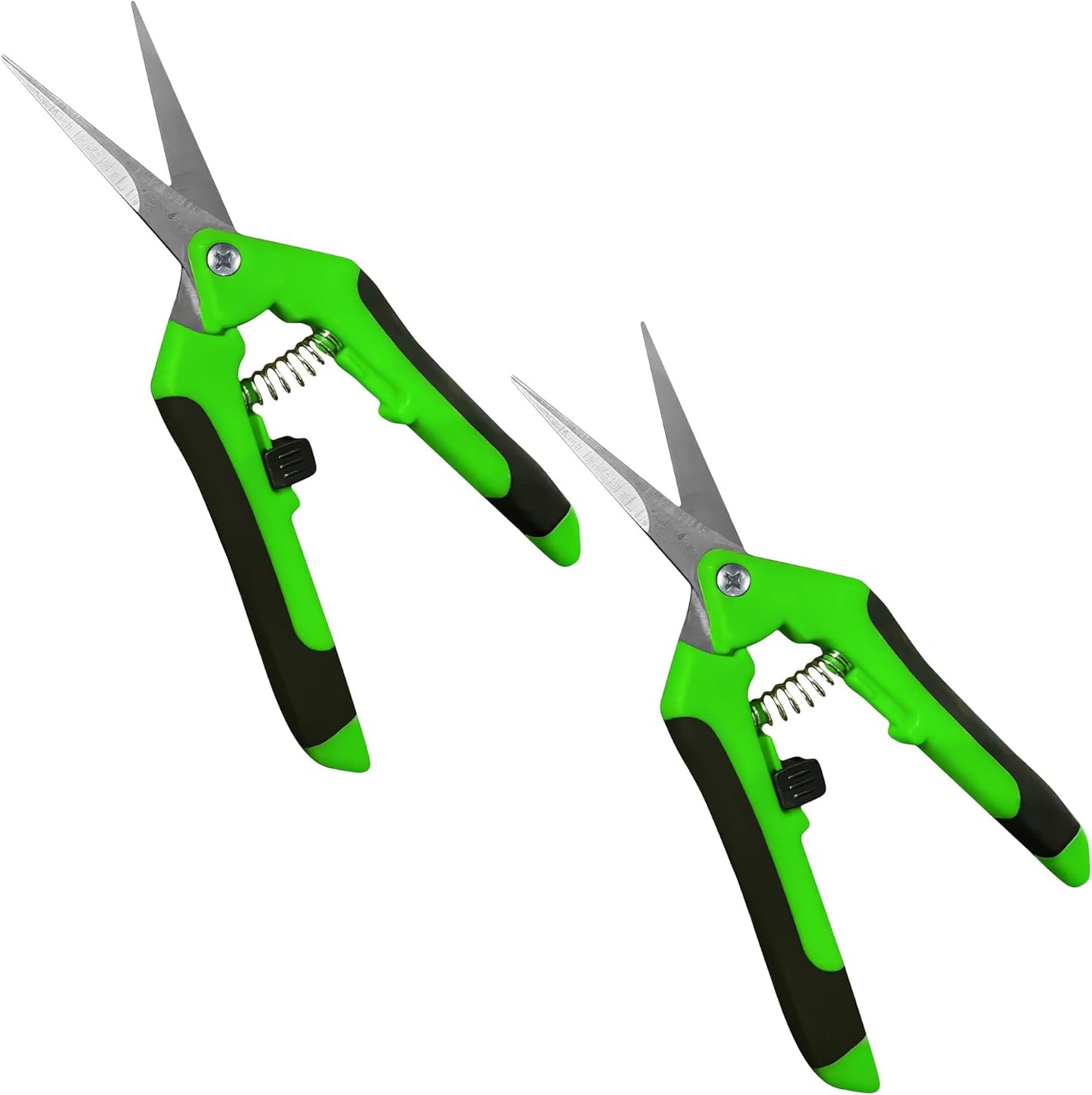 Garden Guru Razor Sharp Snip – Professional Garden Pruning Shears Trimmers Scissors – Super Sharp Micro-Tip Precision Stainless Steel Blades - Easy on Arthritic Hands - Soft Ergonomic Handles (2 Pack)