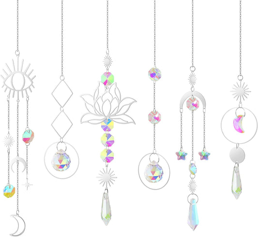 ilclviz Suncatcher Crystal Hanging Sun Catcher Prism with Chain Pendant Ornament Crystal Balls for