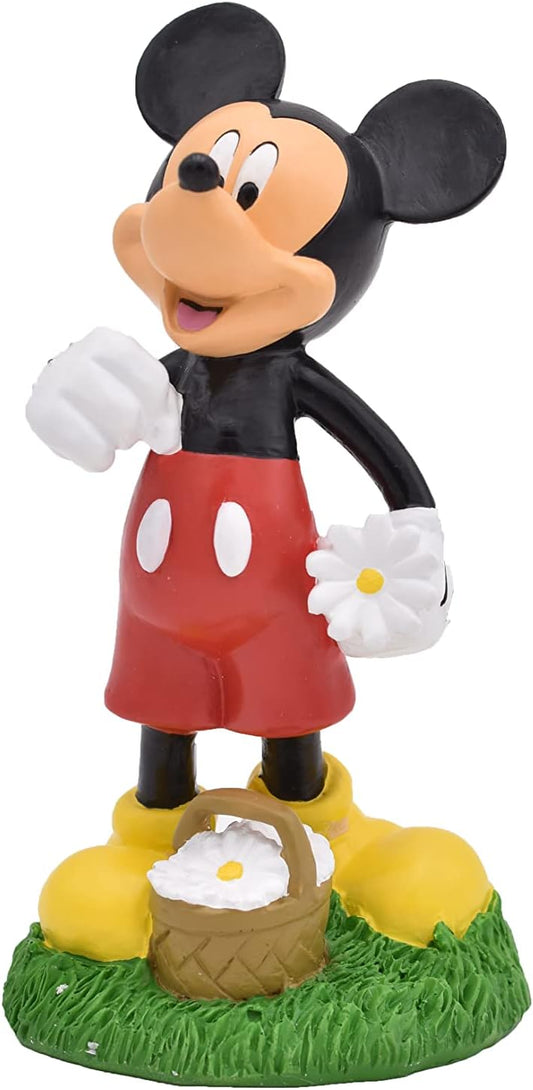 Disney Mickey Mouse Picking Daisies Everyday Outdoor Garden Statue, 6 inches Tall, Officially