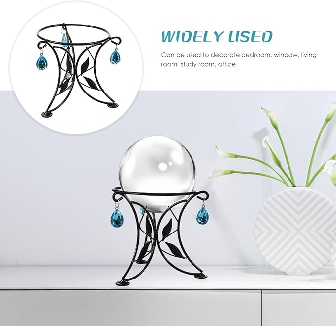 SUPVOX European Style Metal Gazing Ball Stand, Creative Garden Reflective Ball Holder, Iron Base for Outdoor Decoration, 5.51 X 5.51 X 5.11 Inches