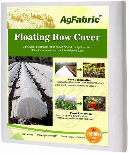 Agfabric Plant Covers Freeze Protection Floating Row Covers 12'x25' 0.9oz Plant Covers Freeze Sun Protection,Frost Cloth for Vegetables,White