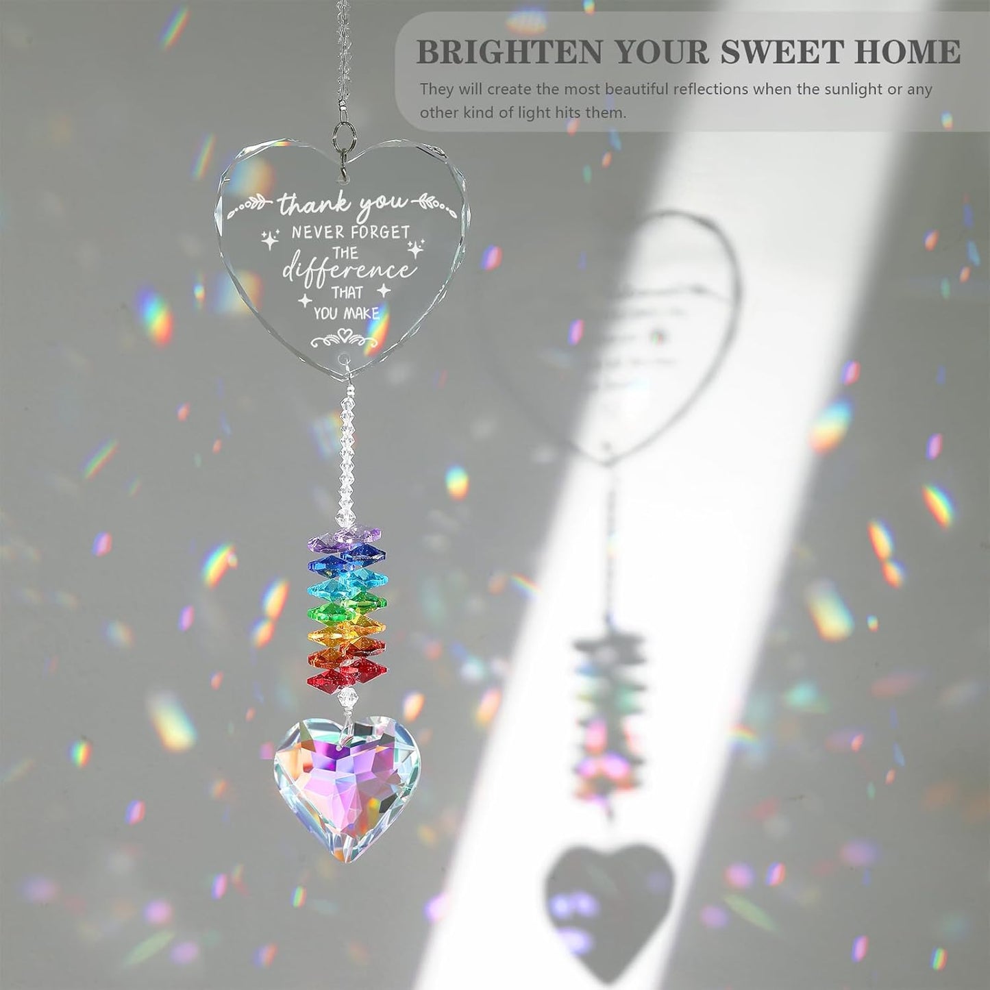 Thank You Gifts, Crystal Suncatcher Thank You Gifts for Women, Never Forget Appreciation Gifts Ornament, Women Gifts for Coworkers Teacher Boss Nurse Friend Keepsake