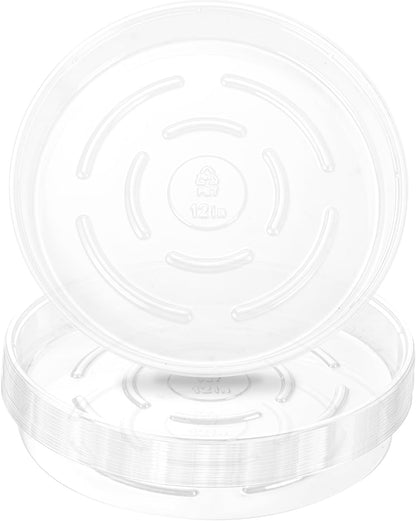 Plant Saucer 30 Pack Plant Trays for Pots 12 Inch Plastic Plant Saucers for Outdoors and Indoors Clear Drip Trays for Potted Plants Flower Pot Plates to Catch Water Plant Drainage Dishes No Holes