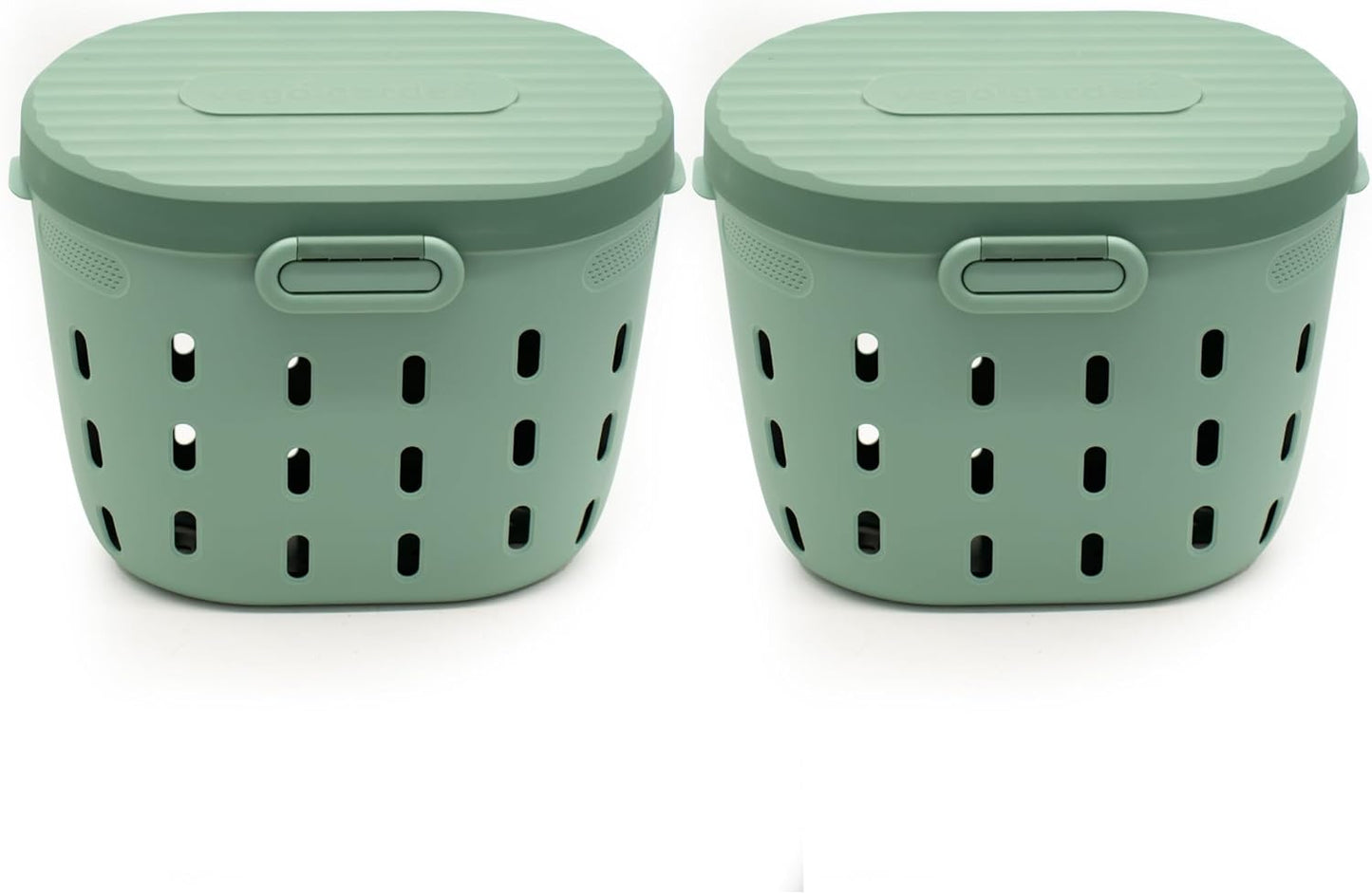 Vego Garden In-Ground Worm Composter Outdoor Farm Compost Bin 7 Gallons BPA-Free Composting System for Raised Garden Beds Sage Green, Twin Pack