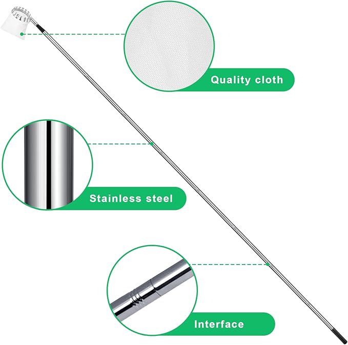 Fruit Picker Pole with Basket Telescoping, 11.5FT Adjustable Fruits Picker Tool with Lightweight Stainless Steel Pole and Big Non Woven Basket Fruits Catcher Tree Picker for Apples Mango Lemon Orange