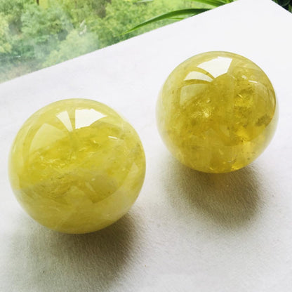 6-7cm/2.36-2.75inch Topaz Ball Polished Natural Yellow Crystal Sphere Decorative Sphere Healing Crystals Ball Healing Stone Crafts Home Decor Ornament Gifts (Topaz, 60-70mm)