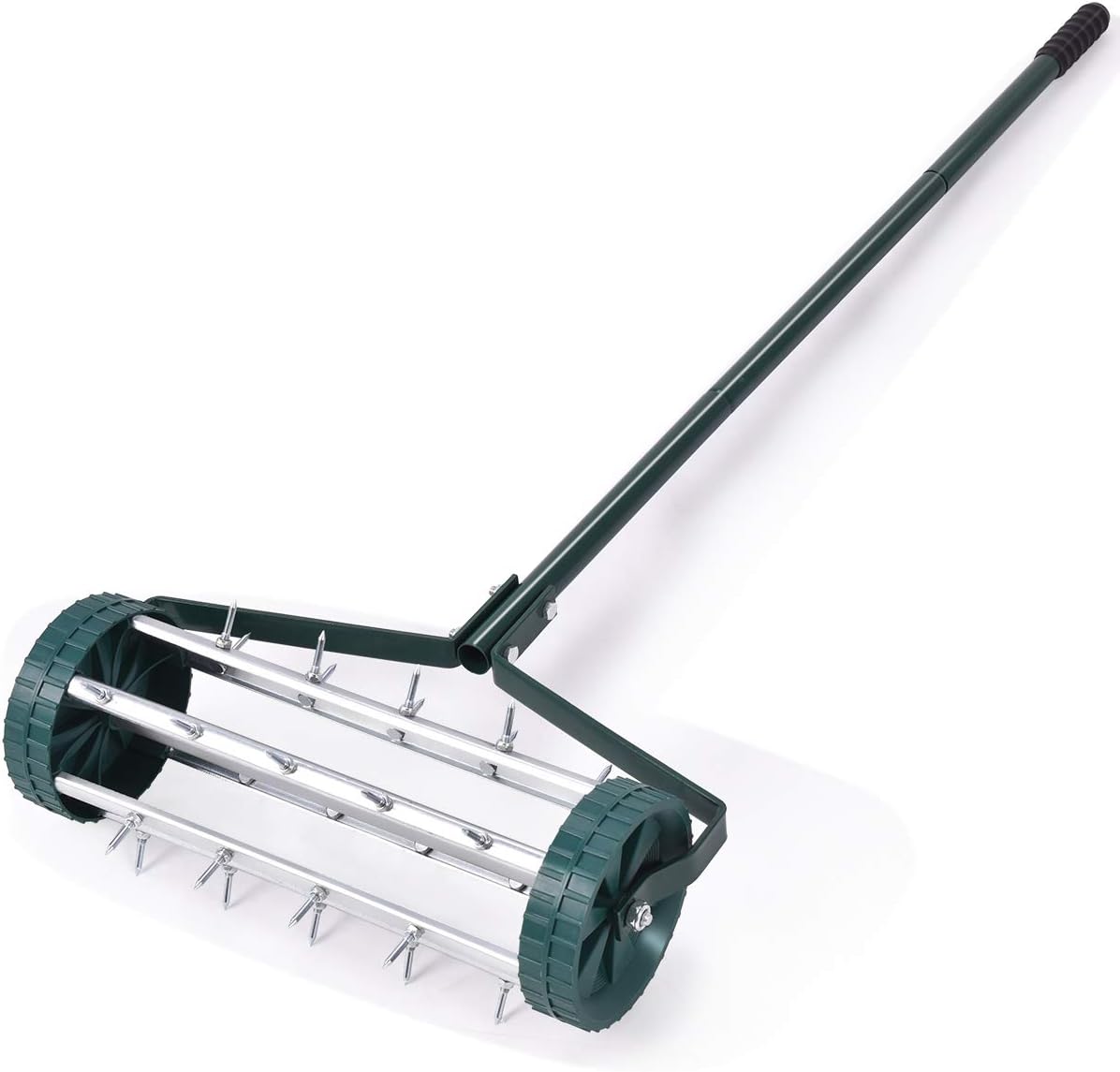 S AFSTAR 17-Inch Rolling Lawn Aerator, Spike Lawn Aerator Roller with 50-Inch Anti-Slip Handle & Tine Spikes, Garden Grass Lawn Soil Aeration Tool, Lawn Aerator Machine for Garden Patio Yard