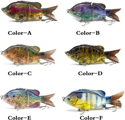 5.9in Multi Jointed Swimbait Fishing Lures Bait,2 Segment Big Giant Sinking Fishing Bass Lures,Crankbaits Swimbaits with Treble Hook