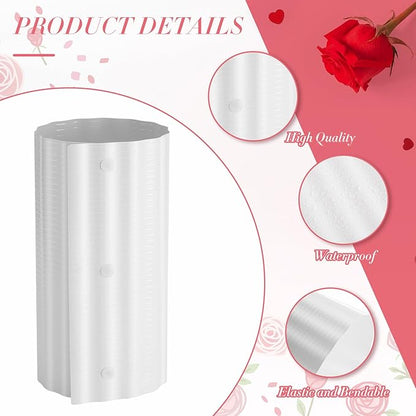 Queekay 20 Pcs Rose Cones for Winter Protection, 16.5 x 9 Inch Winter Rose Collars Bush Cover for Keep Warm, Protecting Plants from Wind Blows Freeze Animals Eating Indoor Outdoor Gardens (White)