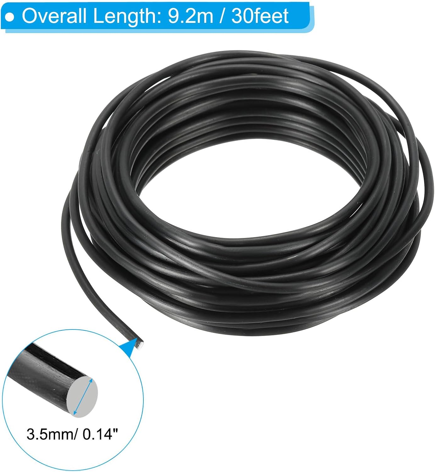 PATIKIL 3.5mm x 30ft Bonsai Training Wire,Floral Wire Stems Anodized Aluminum Tree Wire for Gardening Branch Fixing,Black