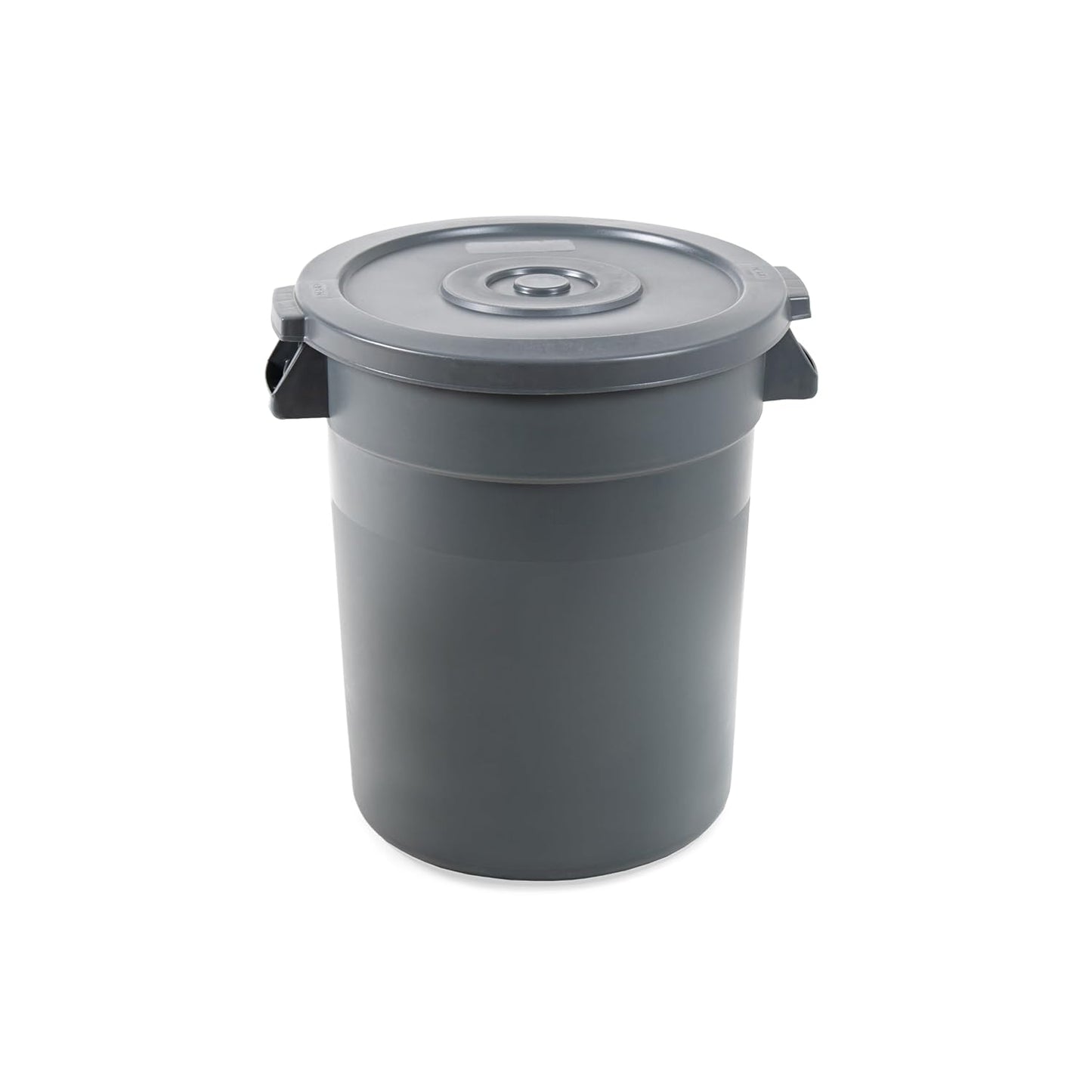 PRO&Family 20 Gallon Trash Can with Lid Round Ingredient Storage Containers Recycling Bin Kitchen Garbage Can Office Garbage Can Trash Barrel Plastic Barrel Yard Waste Bin Outdoor Trashcan (2, Gray)