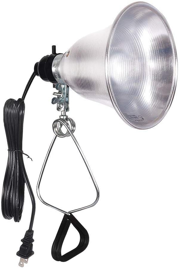 Simple Deluxe Clamp Lamp Light 60 Watt with 5.5 Inch Aluminum Reflector (no Bulb Included), 6 Feet Cord, 1 Pack, Black