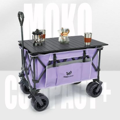 Whitsunday Collasible Wagon, Large Capacity 400Lbs, All-Terrain Wheels Heavy Duty Utility Wagon for Gardening Shopping Fishing Camping Outdoor Picnic Purple