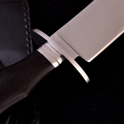 Survival Hunting Knife with Sheath, Handmade 15-inch Full Tang D2 Fixed Blade Tactical Bowie Knife for Camping, Outdoor, Bushcraft, Father's Day Gifts with Solid Engineered Wood Handle (Black)