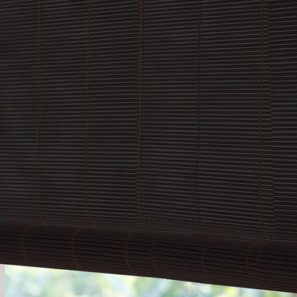 LETAU Cordless Wood Window Roller Shades, Bamboo Light Filtering Window Blinds for Outdoor Garden, Patio, Porch, Arbor, Pattern 12