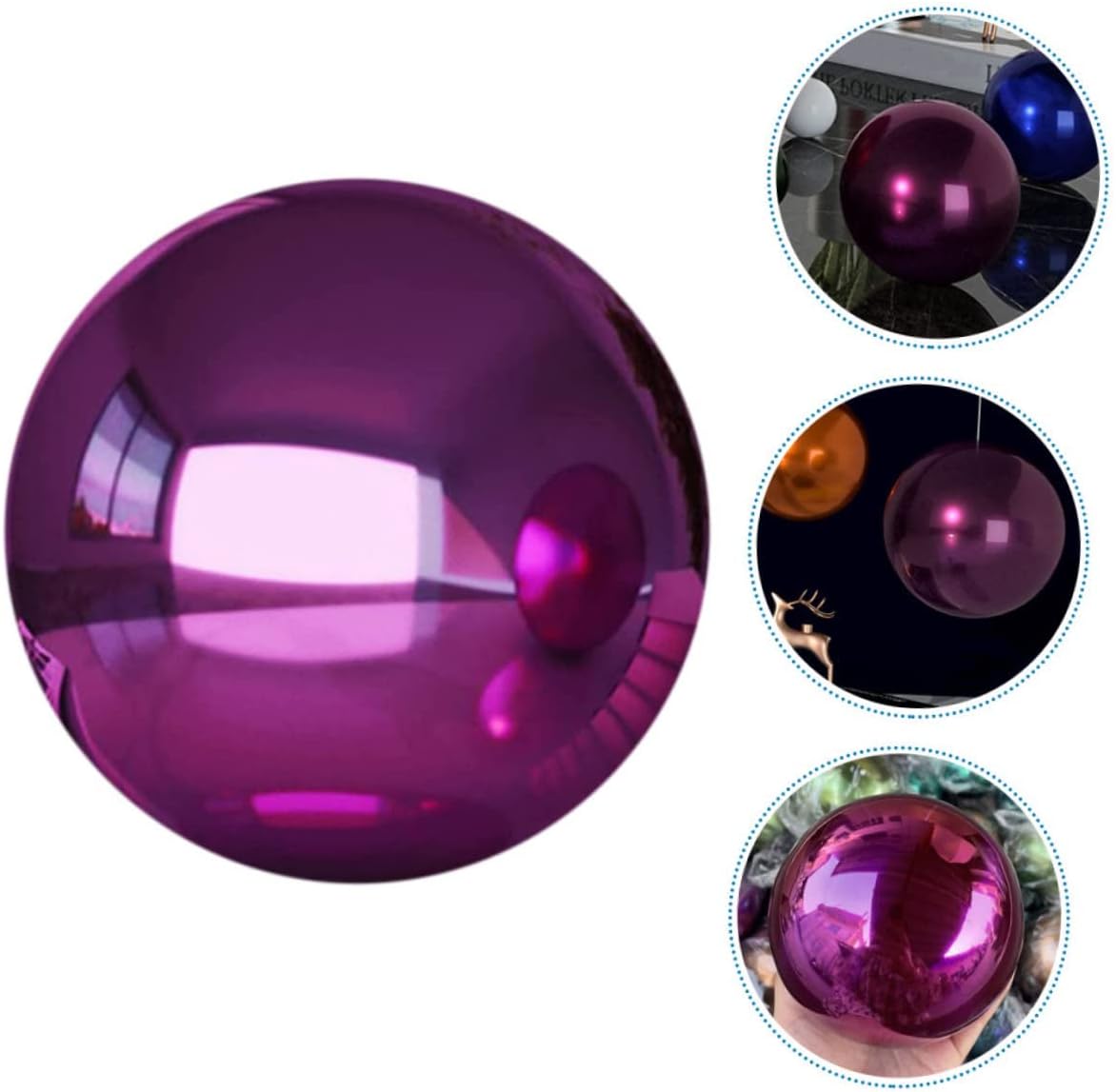 Happyyami Stainless Steel Ball Gazebo Garden Mirror Reflective Ball Decorative Sphere Outdoor Gazing Globe Unbreakable Decorative Sphere