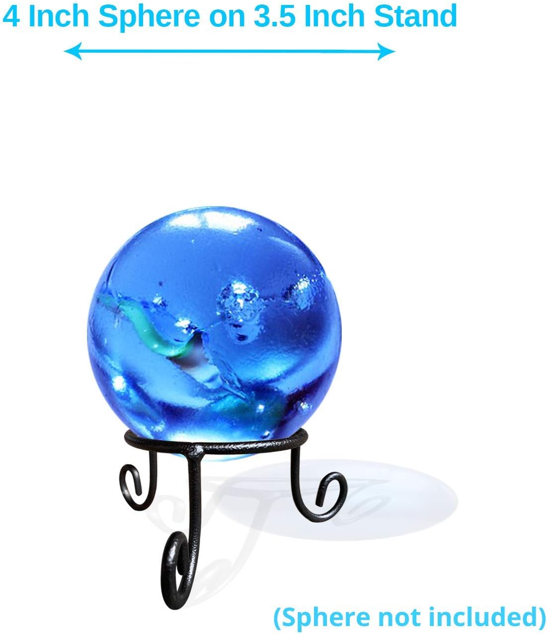 Black Iron Ball Stand - Gazing Globe Stand for Balls, Sphere Holder Wrought Iron Display Stand, Crystal Ball Stand, Glass Bowl Ring Metal Egg Stands, Gazing Ball Stand(3.5" Diameter X 2" Tall)