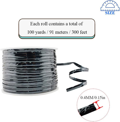 HAHIYO 100Yards/300Feet/91M Black Metal Twist Ties Bread Candy Coffee Bag Ties Plant Garden Twist Ties for Cellophane Treat Bag Gift Wraping Bag Plastic Bag Halloween Party Cake Present Art Craft