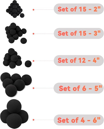 Skyflame 2-Inch Ceramic Fireplace Balls, 25PCS Round Fire Pit Balls for Indoor and Outdoor Fire Bowl Fireplace DIY Accessory, Black
