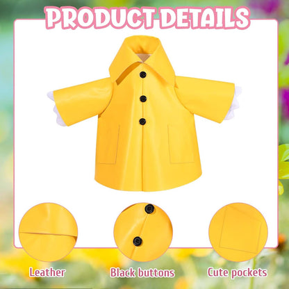 Raincoat Goose Outfit Porch Goose Clothes for 23" Lawn Outdoor Garden Yard Patio Statue Spring Decor (Yellow)