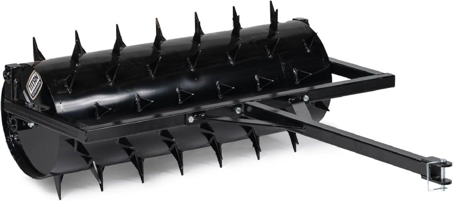 Titan 3 FT Tow-Behind Drum Spike Aerator Holds up to 25 Gal Water, 3" Long Welded On Spikes, for ATV UTV and Utility Tractor, Breaks Ground for Better Drainage & Fertilization
