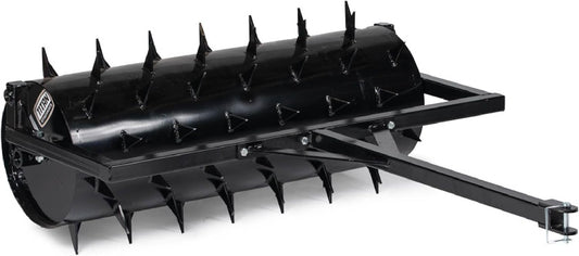 Titan 3 FT Tow-Behind Drum Spike Aerator Holds up to 25 Gal Water, 3" Long Welded On Spikes, for ATV UTV and Utility Tractor, Breaks Ground for Better Drainage & Fertilization