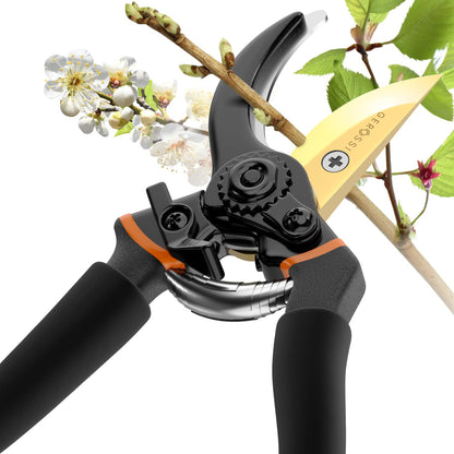 Premium Bypass Pruning Shears for your Garden - Heavy-Duty, Ultra Sharp Pruners w/Soft Cushion Grip