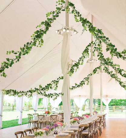 RECUTMS 2Pcs Hanging Ivy Garlands Artificial Vine Leaves Fake Greenery Silk Plants Decor for Wedding Home Wall Party Indoor Outdoor Decoration 74.8inch