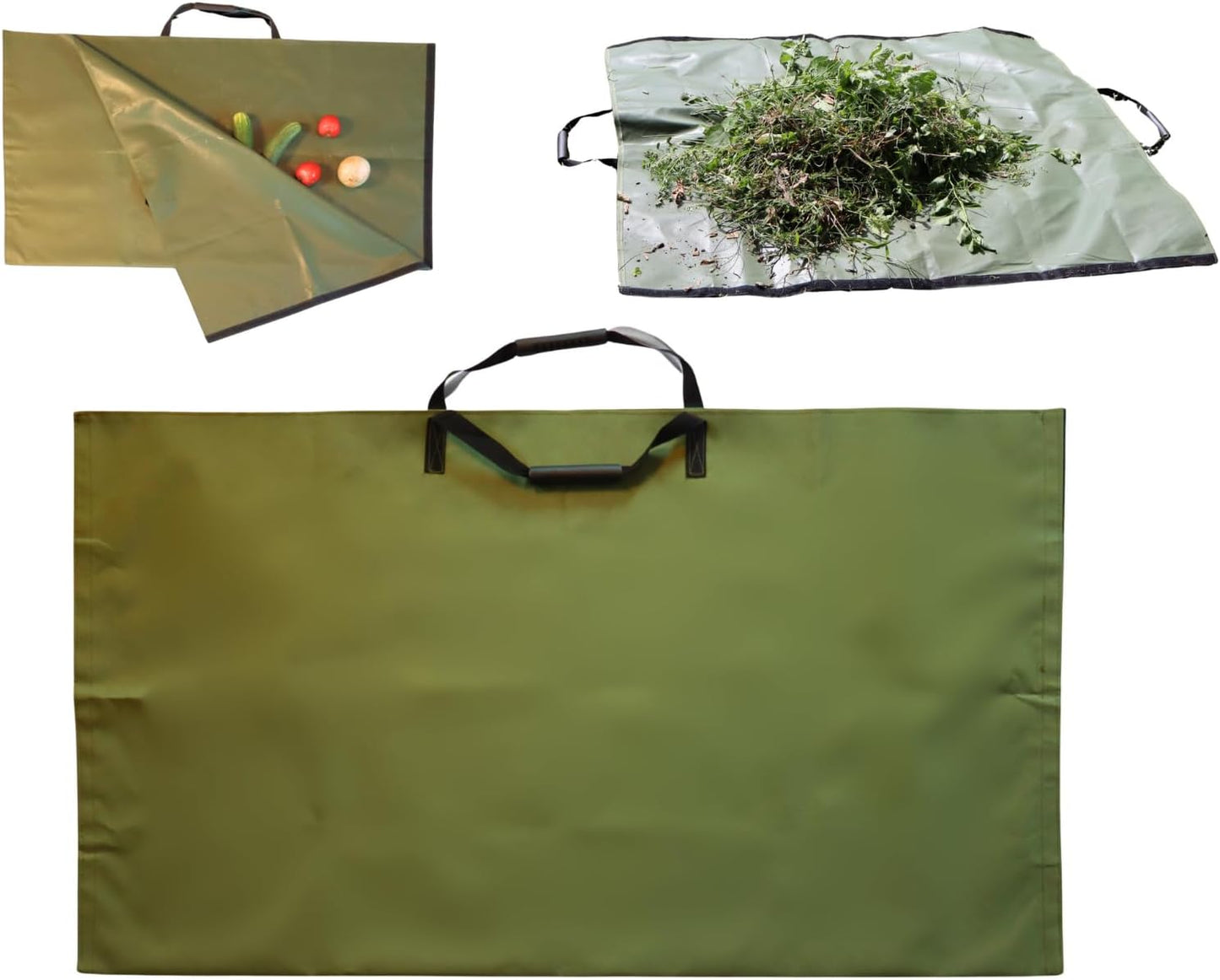 Garden and Landscape Bag, Portable Leaf and Weed Tarp with Handles, Reusable Leaf Bag, 48" X 56" Weed and Landscape Tarp
