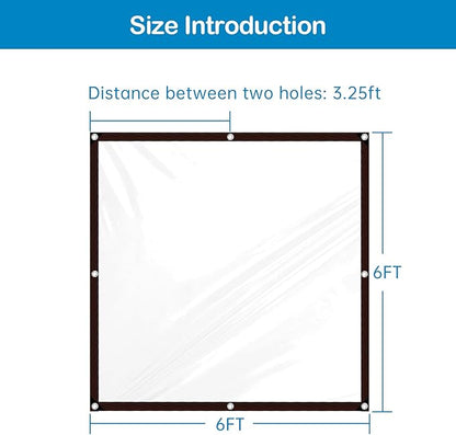 Clear Tarps with Grommets, 6x6FT with 1 Rolls Ropes Anti Tear Waterproof Tarps for Outdoors Clear Plant Covers for Covering Firewood Piles Patio Furniture Dog or Chicken Coops