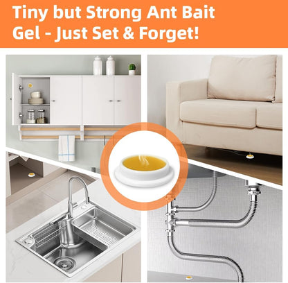 32 PCS Ant Killer Gel Bait Stations, Extra Strengthen Ant Bait Traps, Long-Lasting Effective Pest Gel for Carpenter Ants and Other Common Household Ants, No Mess Easy Use, Safe for Pets and Kids