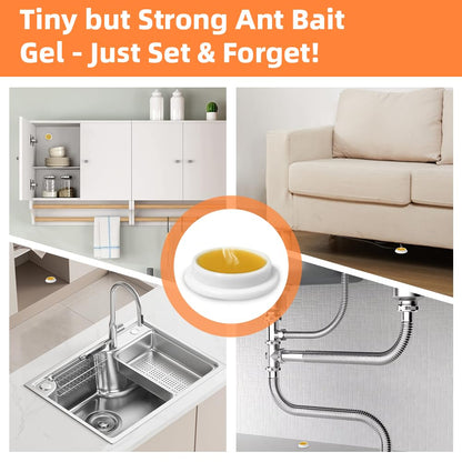 48 PCS Ant Killer Gel Bait Stations, Extra Strengthen Ant Bait Traps, Long-Lasting Effective Pest Gel for Carpenter Ants and Other Common Household Ants, No Mess Easy Use, Safe for Pets and Kids