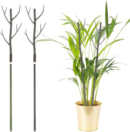 uxcell 2 Pcs Plant Support Stakes, 27.5" Twig Plant Stem Support Structures Garden Branches Plants Supports for House Potted Monstera Plants, Brown